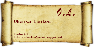 Okenka Lantos névjegykártya